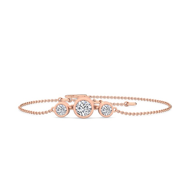 3 Diamond Sparkler Bracelet Rose Gold otrodiamonds