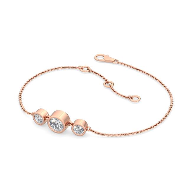 3 Diamond Sparkler Bracelet Rose Gold otrodiamonds