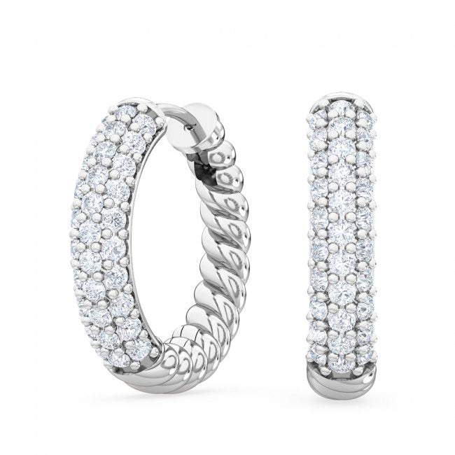 Twisted Hoops White Gold