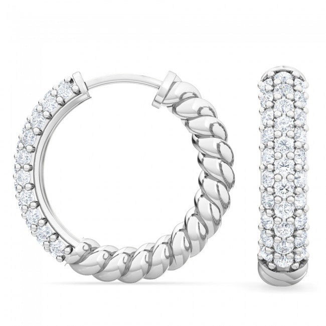 Twisted Hoops White Gold