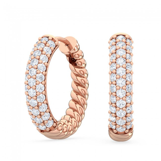 Twisted Hoops Rose Gold