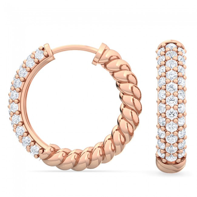 Twisted Hoops Rose Gold