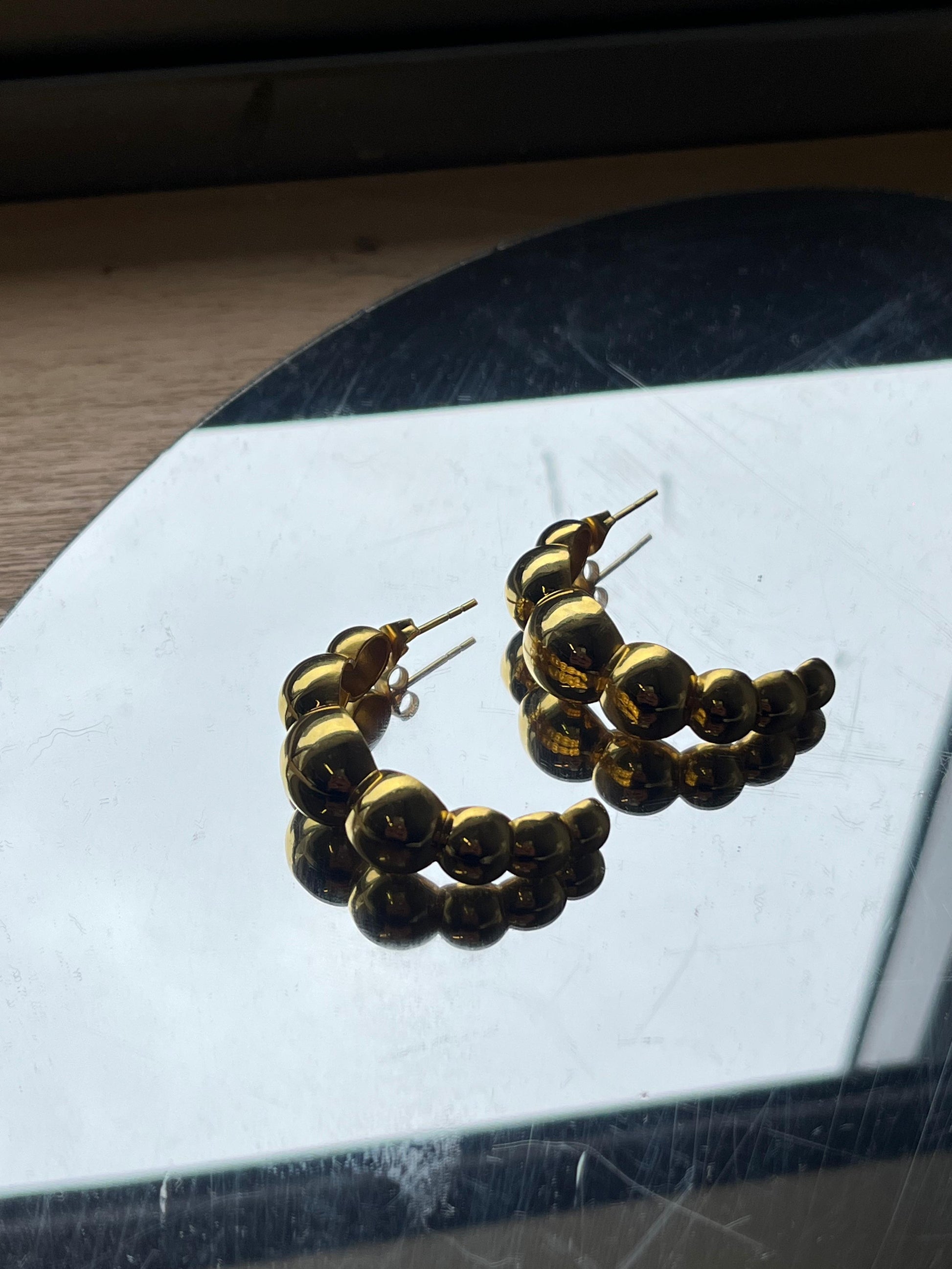 Cloud Earrings Gold Tone Small 