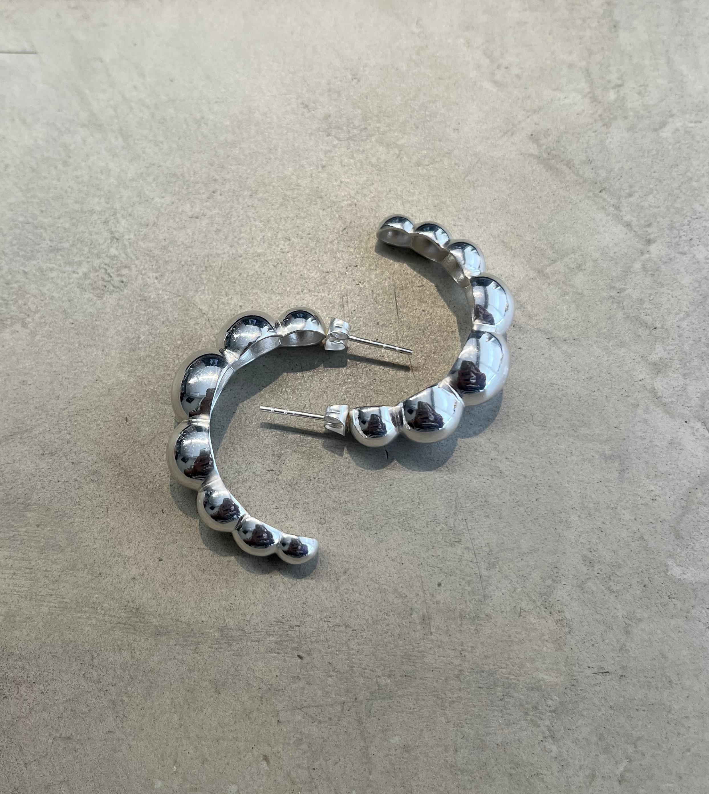 Cloud Earring Silver Tone Small 