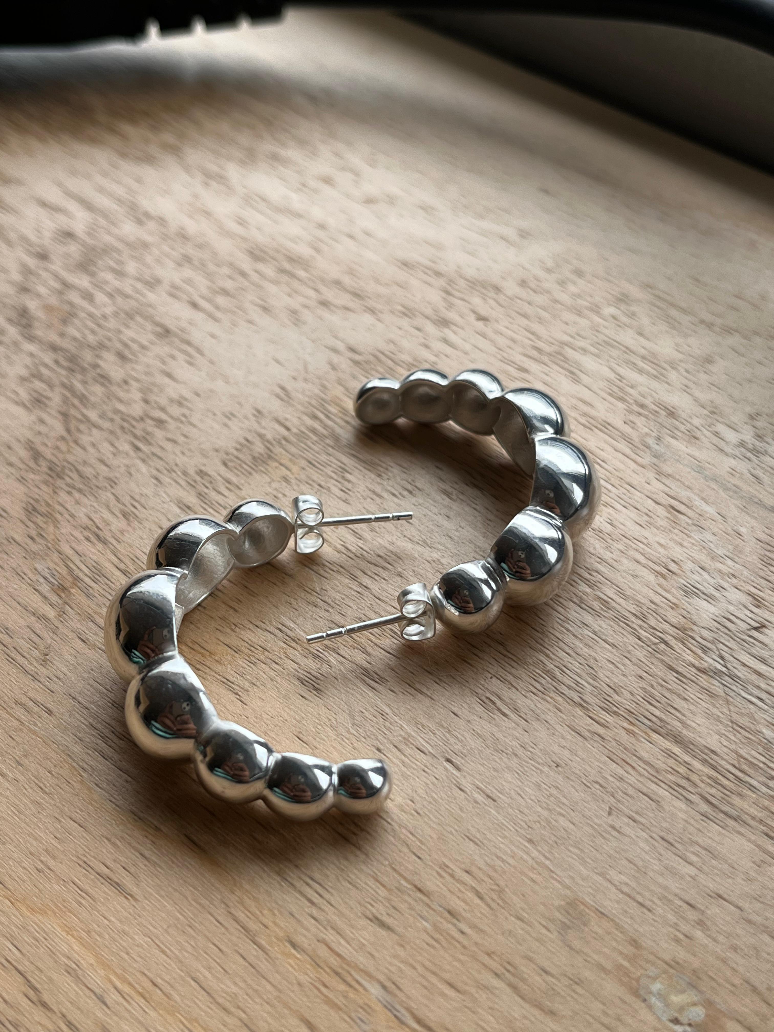 Cloud Earring Silver Tone Small