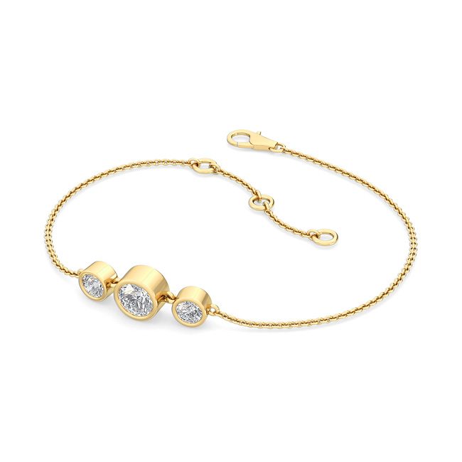 3 Diamond Sparkler Bracelet Yellow Gold