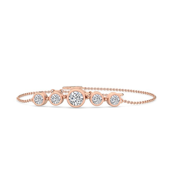 5 Diamond Sparkler Bracelet Rose Gold otrodiamonds