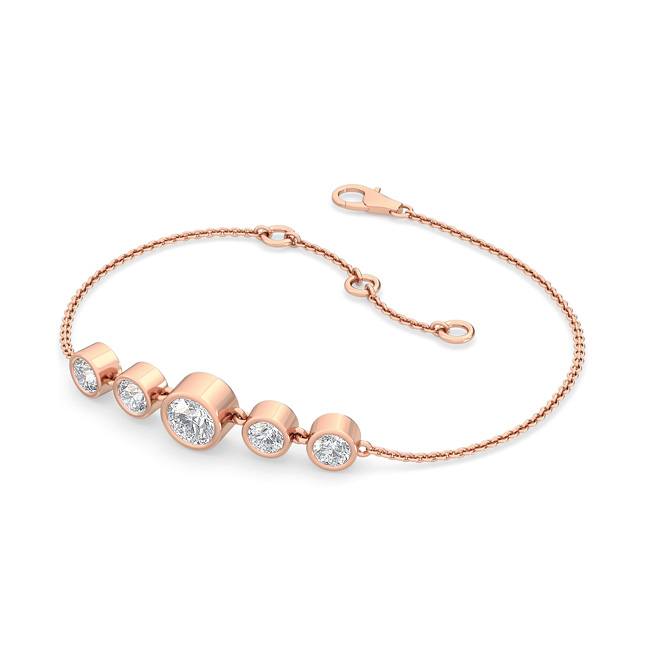 5 Diamond Sparkler Bracelet Rose Gold otrodiamonds