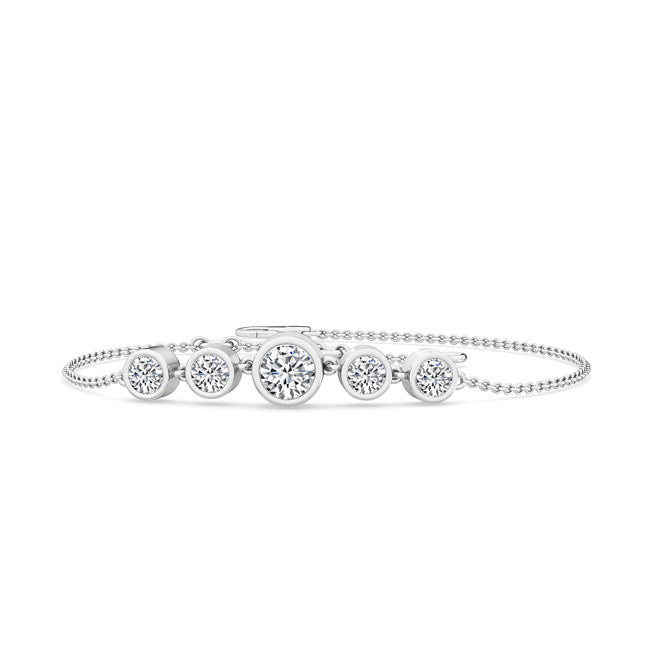 5 Diamond Sparkler Bracelet White Gold