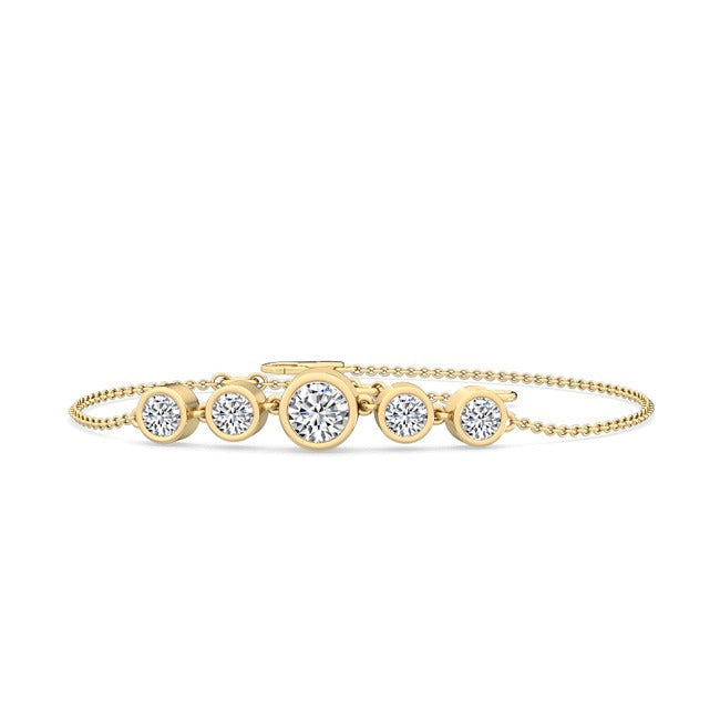 5 Diamond Sparkler Bracelet Yellow Gold otrodiamonds