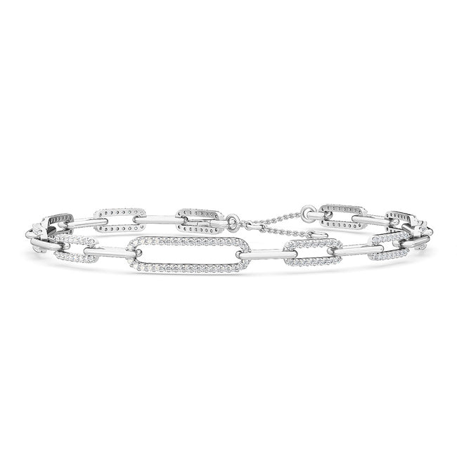 Paper Clip #2 Bracelet White Gold