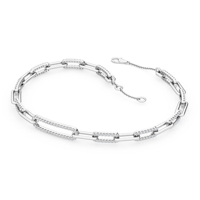 Paper Clip #2 Bracelet White Gold