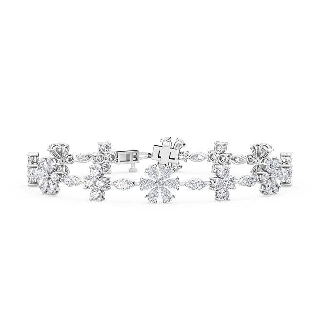 Bloom and Brilliance Bracelet White Gold