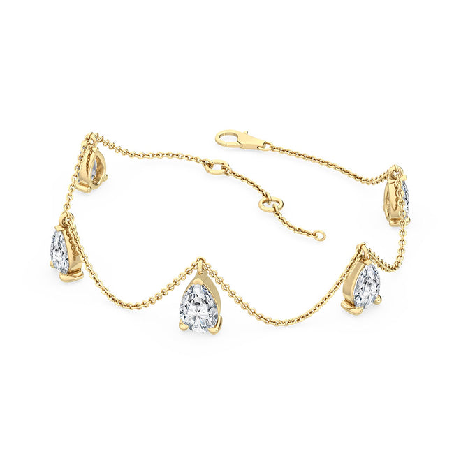 Tear Drops Bracelet Yellow Gold otrodiamonds