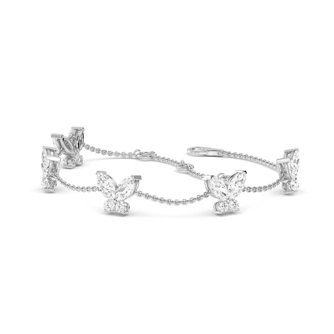 Butterfly Bracelet White Gold