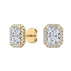 Radiant Halo Earring - Yellow Gold otrodiamonds