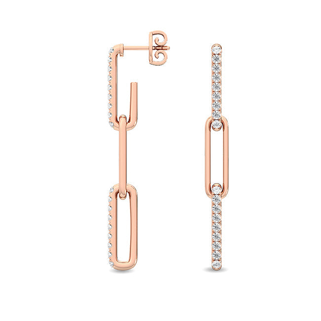 Paper Clip Earring Rose Gold otrodiamonds