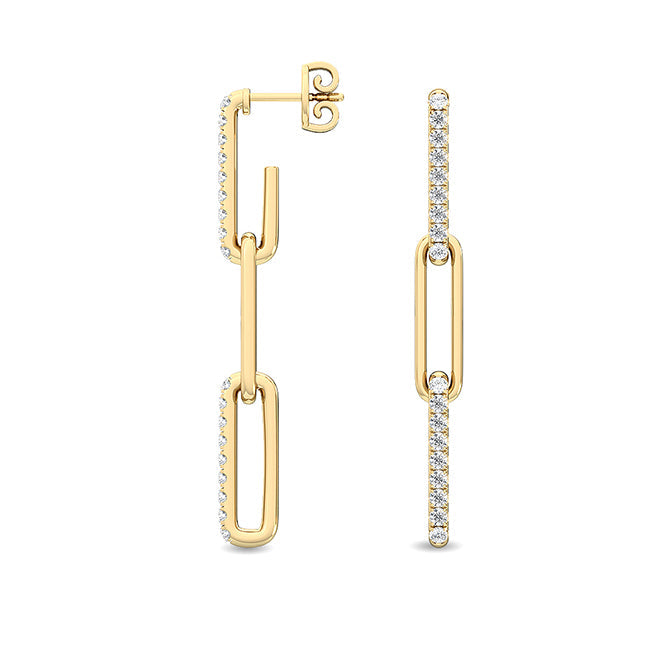Paper Clip Earring Yellow Gold otrodiamonds