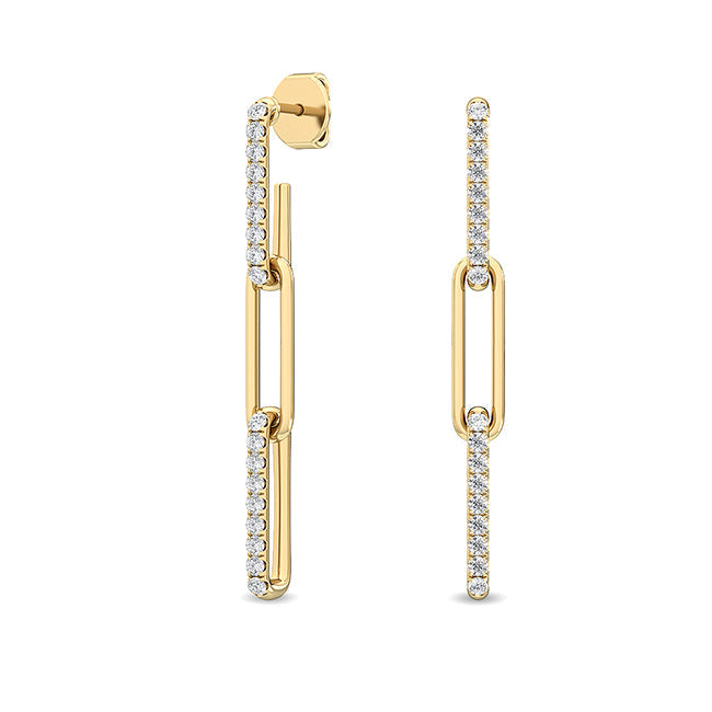 Paper Clip Earring Yellow Gold otrodiamonds