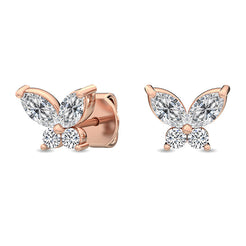 Butterfly Studs in Rose Gold otrodiamonds
