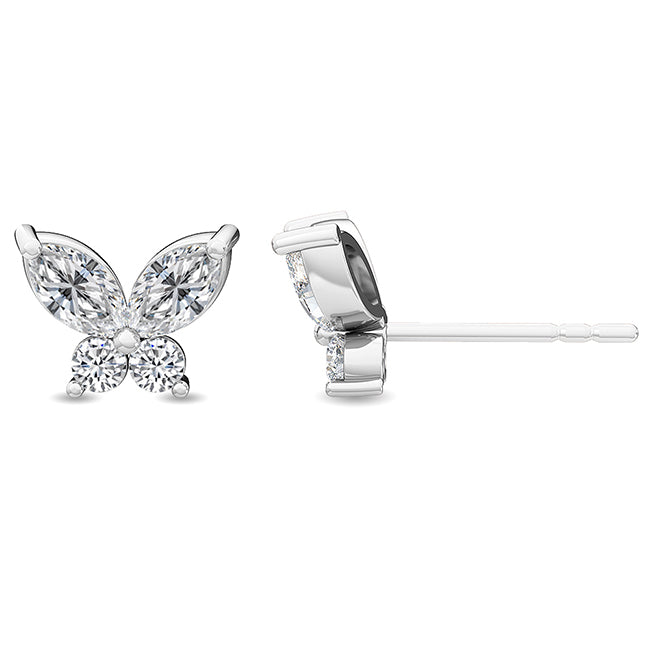 Butterfly Studs in White Gold otrodiamonds