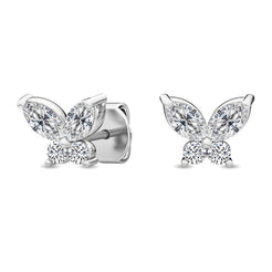 Butterfly Studs in White Gold otrodiamonds