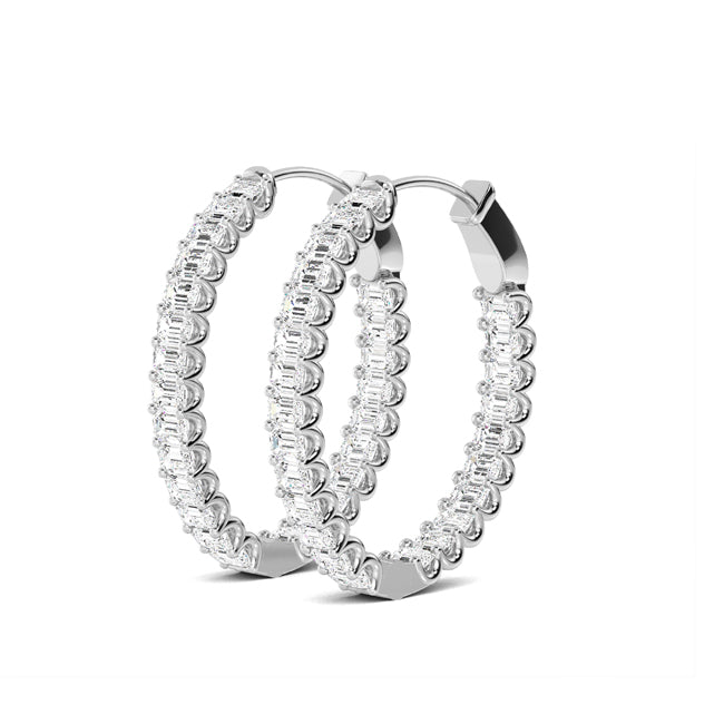 Emerald Inside-Out 1" Hoops otrodiamonds