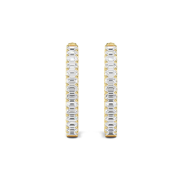 Emerald Inside-Out 1" Hoops otrodiamonds