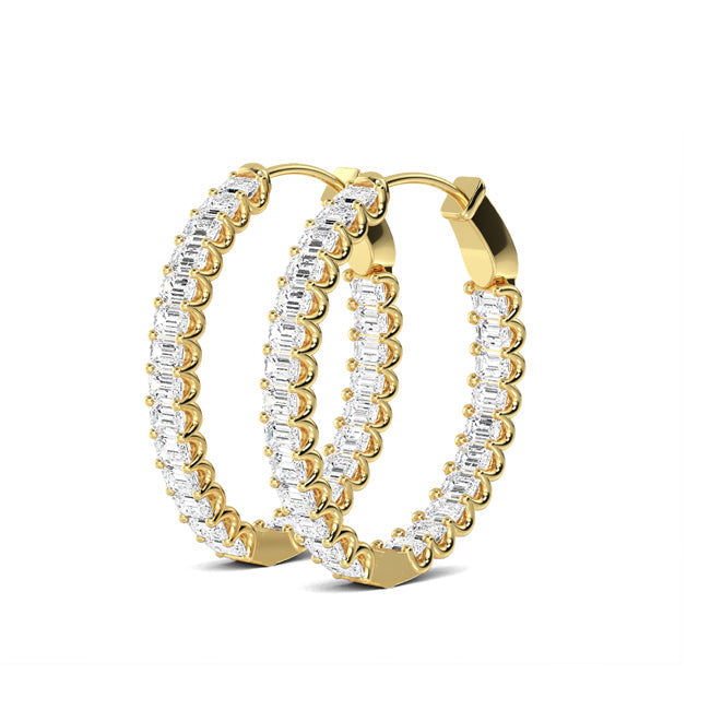 Emerald Inside-Out 1" Hoops otrodiamonds