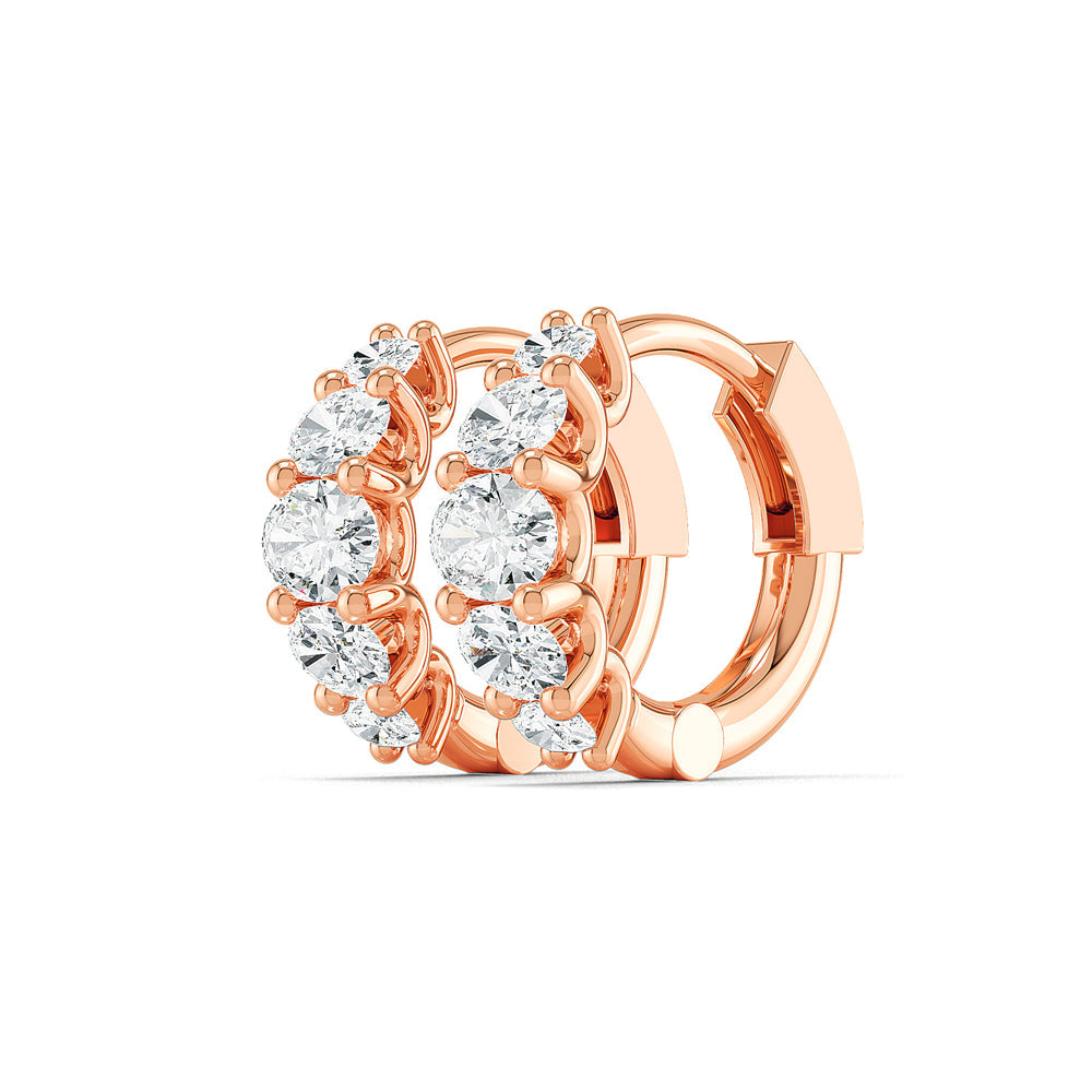 Graduated Diamond Huggies - Fancy Cuts otrodiamonds
