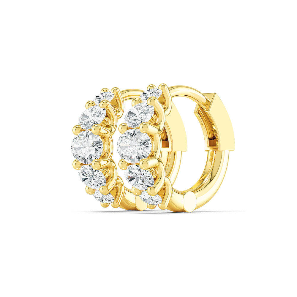 Graduated Diamond Huggies - Fancy Cuts otrodiamonds