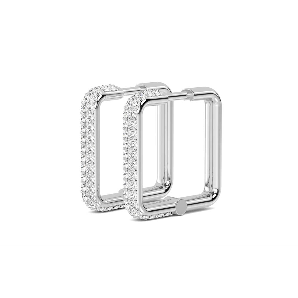 Glitter Cluster Square Hoops otrodiamonds