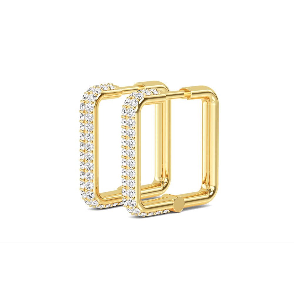 Glitter Cluster Square Hoops otrodiamonds