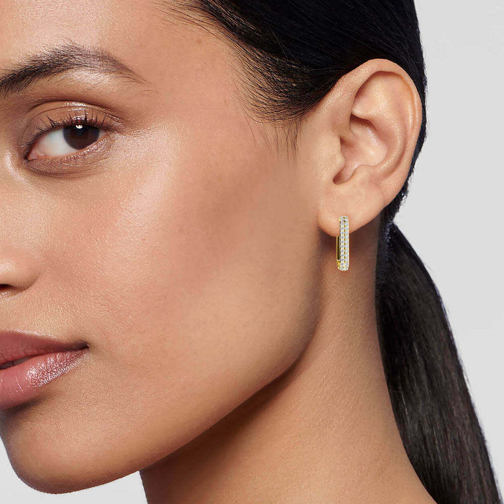 Glitter Cluster Square Hoops otrodiamonds