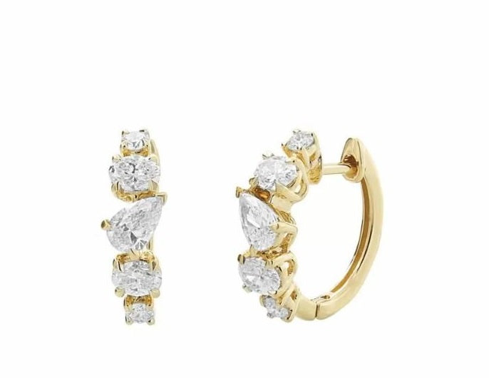 Pear Fusion Hoops - Rose Gold otrodiamonds