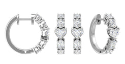 Heart Fusion Hoops -  White Gold otrodiamonds