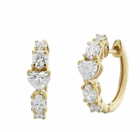 Heart Fusion Hoops -  White Gold otrodiamonds