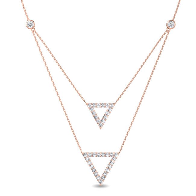 Two Tris Layered Necklace otrodiamonds