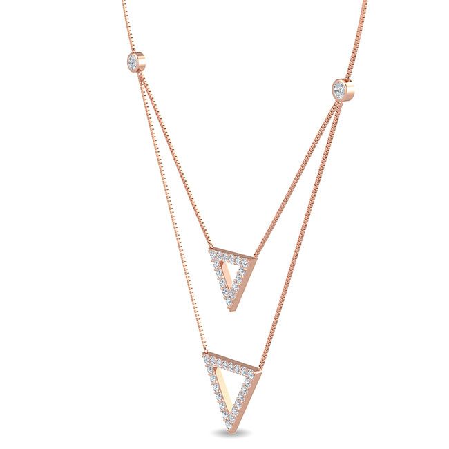 Two Tris Layered Necklace otrodiamonds
