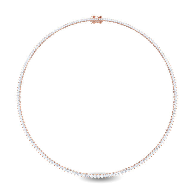 Diamond Cascade Necklace - Rose Gold otrodiamonds