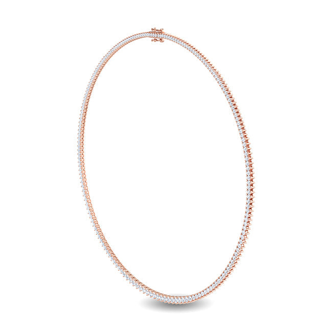 Diamond Cascade Necklace - Rose Gold otrodiamonds