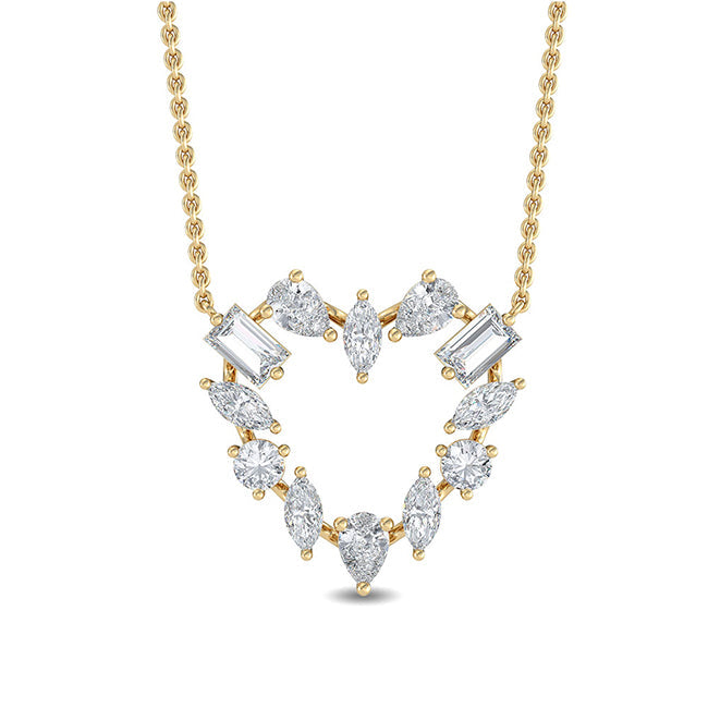 Mixed Shapes Heart Pendant otrodiamonds