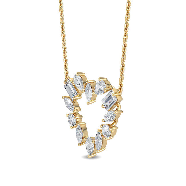 Mixed Shapes Heart Pendant otrodiamonds