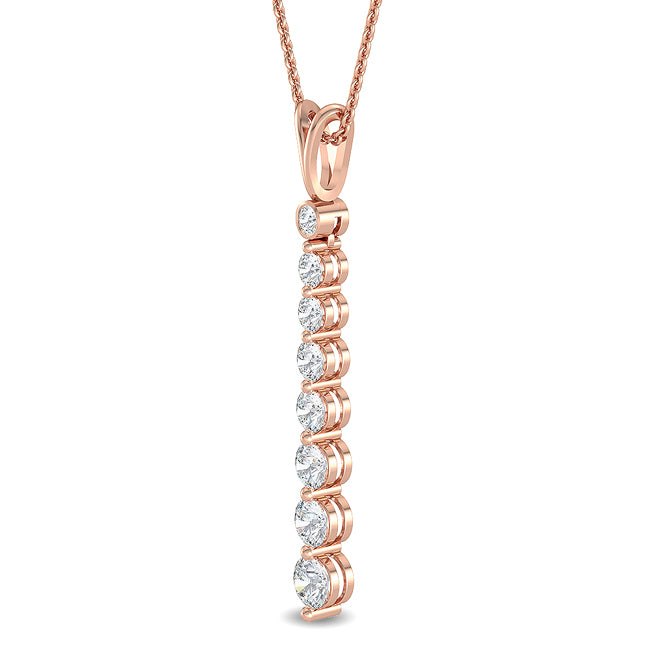 Vertical Drop Pendant - 1.00 Rose Gold