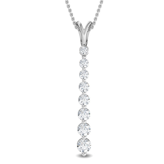 Vertical Drop Pendant - 1.00 White Gold