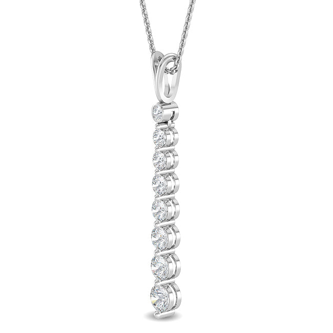 Vertical Drop Pendant - 1.00 White Gold