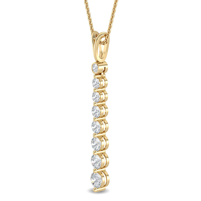 Vertical Drop Pendant - 1.00 Yellow Gold