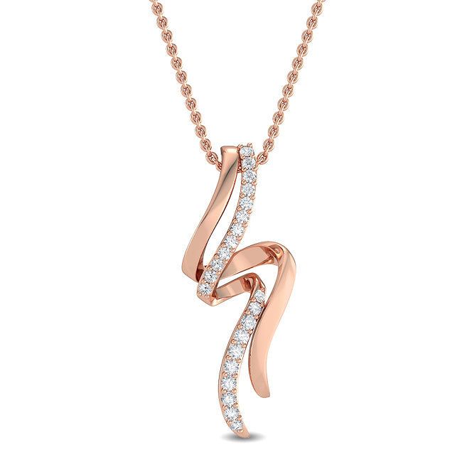 Solitaire Charm Necklace Rose Gold otrodiamonds