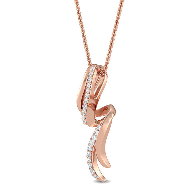 Solitaire Charm Necklace Rose Gold otrodiamonds