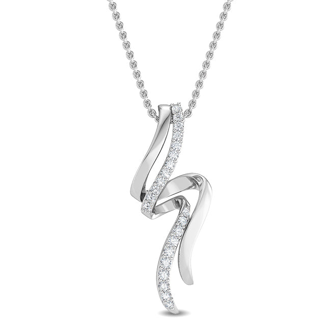 Solitaire Charm Necklace White Gold